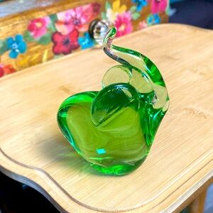 Green Elephant Art Glass Paperweight